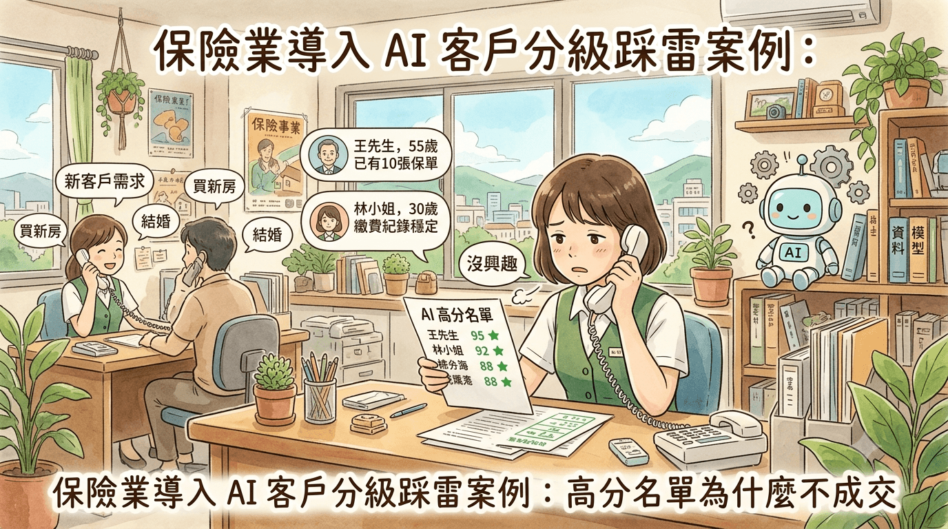 保險業務檢查 AI 客戶分級名單與實際成交落差
