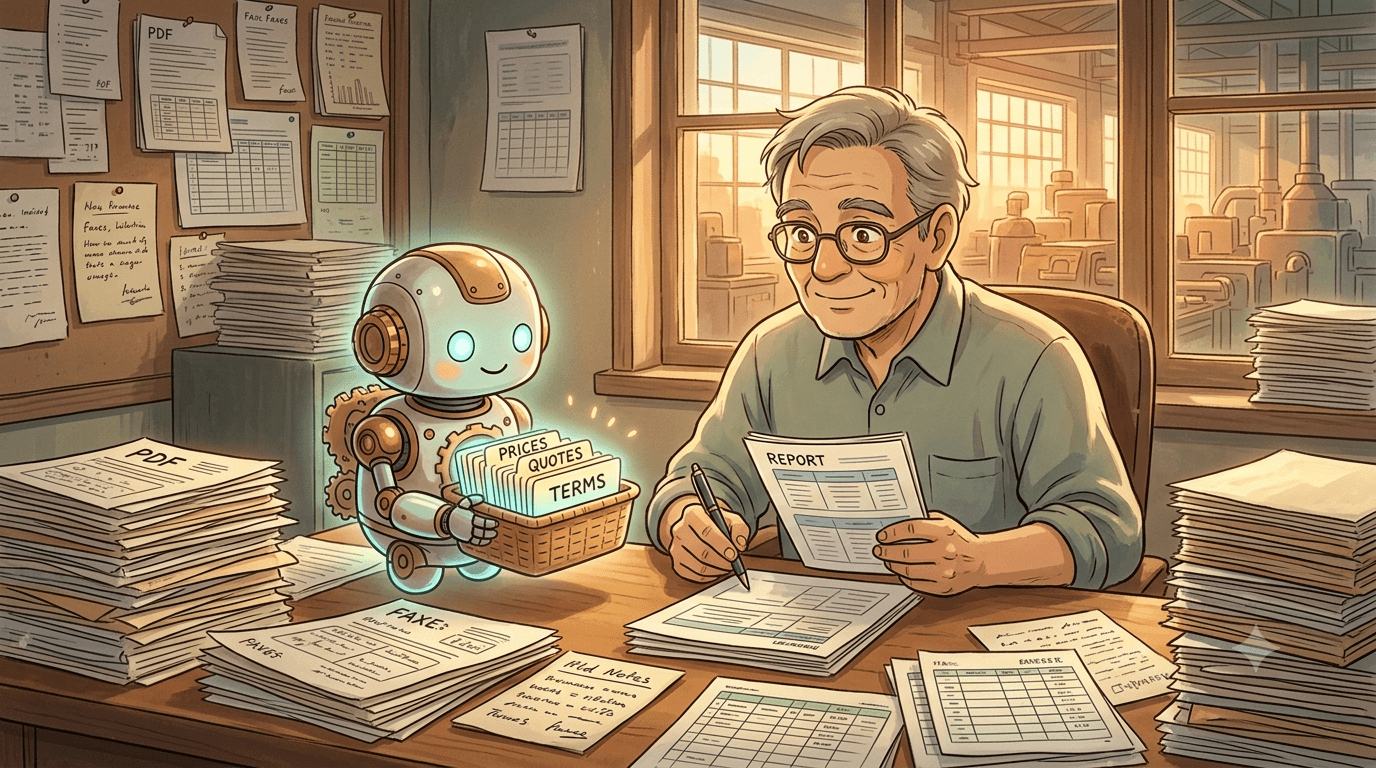 製造業採購團隊運用 AI 整理供應商報價並比較價格與交期