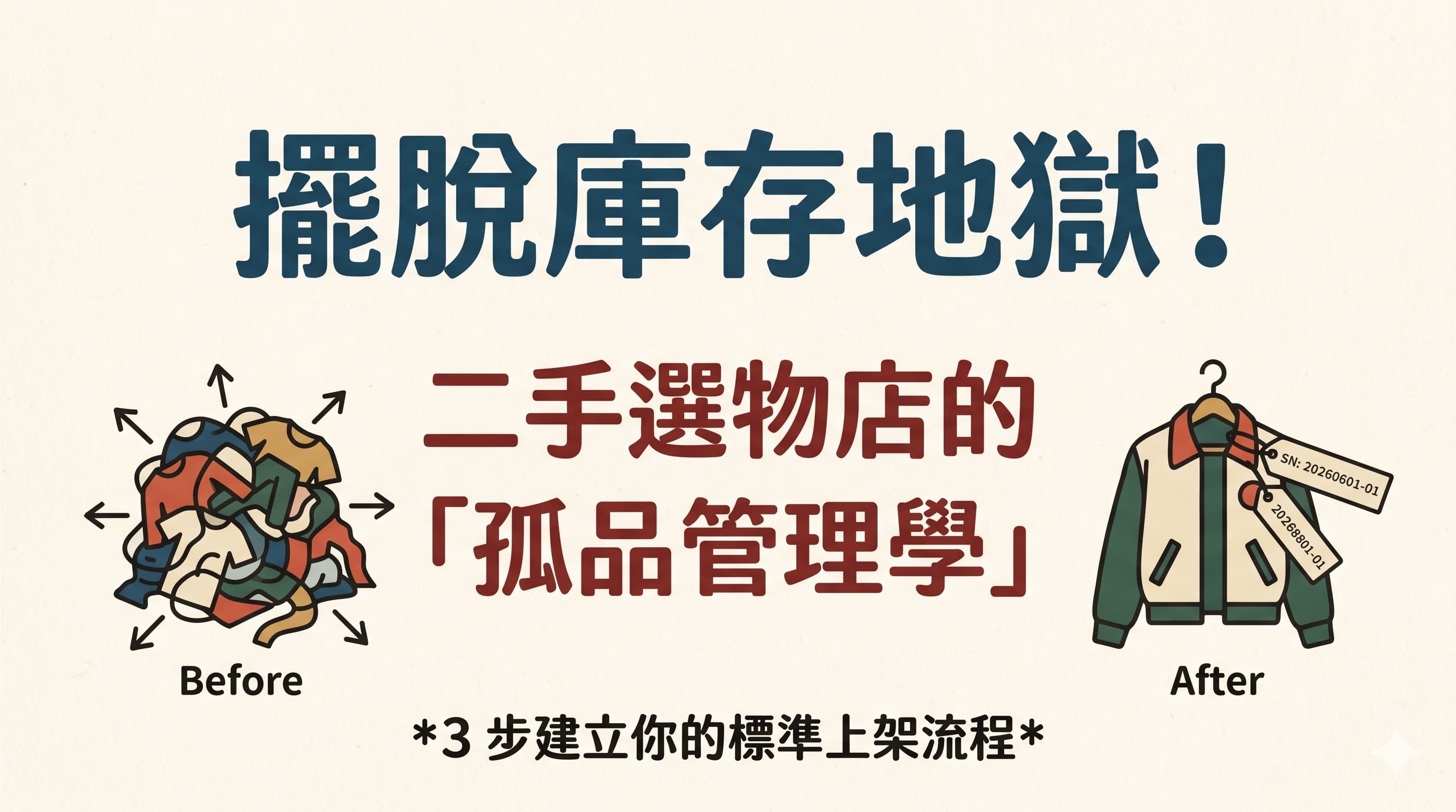 二手選物店整理孤品庫存狀態、商品編號與多平台上架流程的文章封面